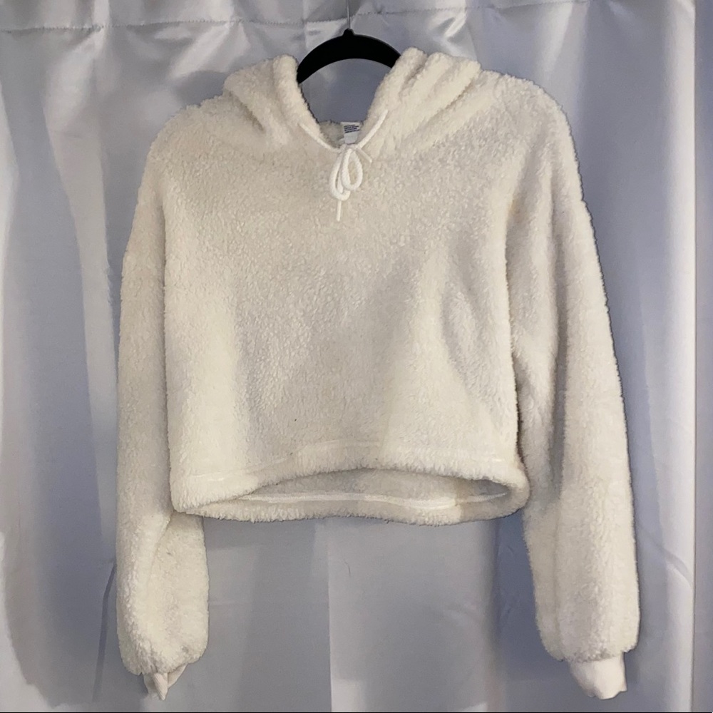 White fluffy sweatshirt